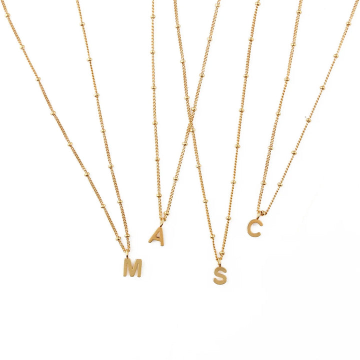 Initial F Satellite Chain Neck Pale Gold | Accessories | Smuk - Dameklær på nett