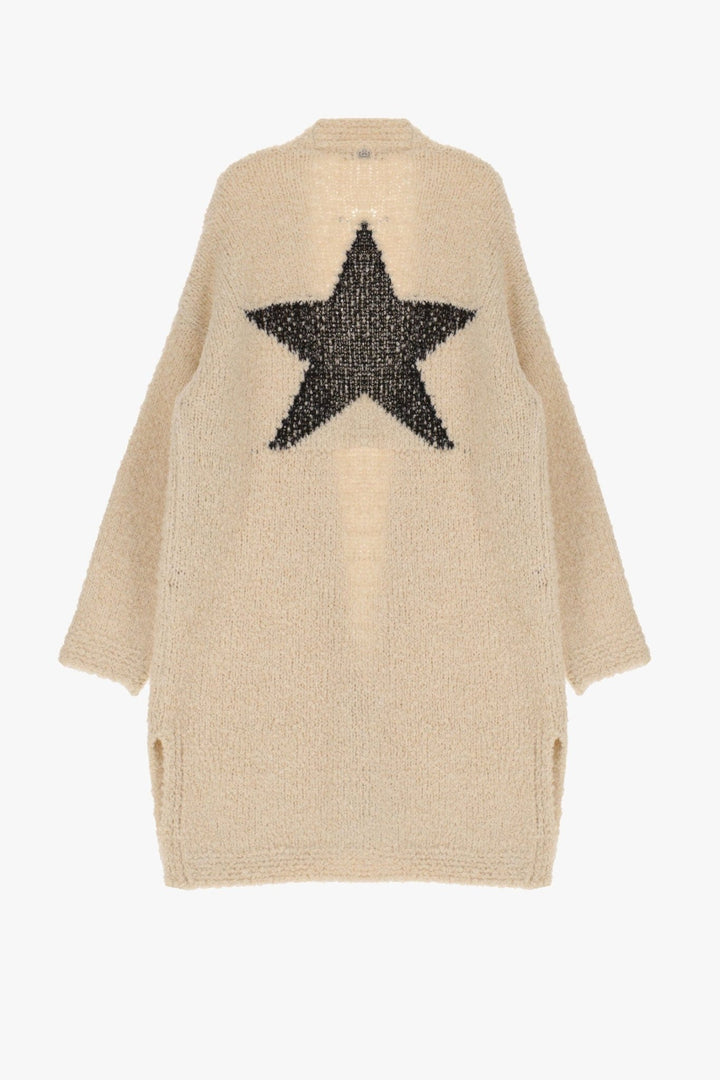 Long Sweater Stars Beige/Nero | Genser | Smuk - Dameklær på nett