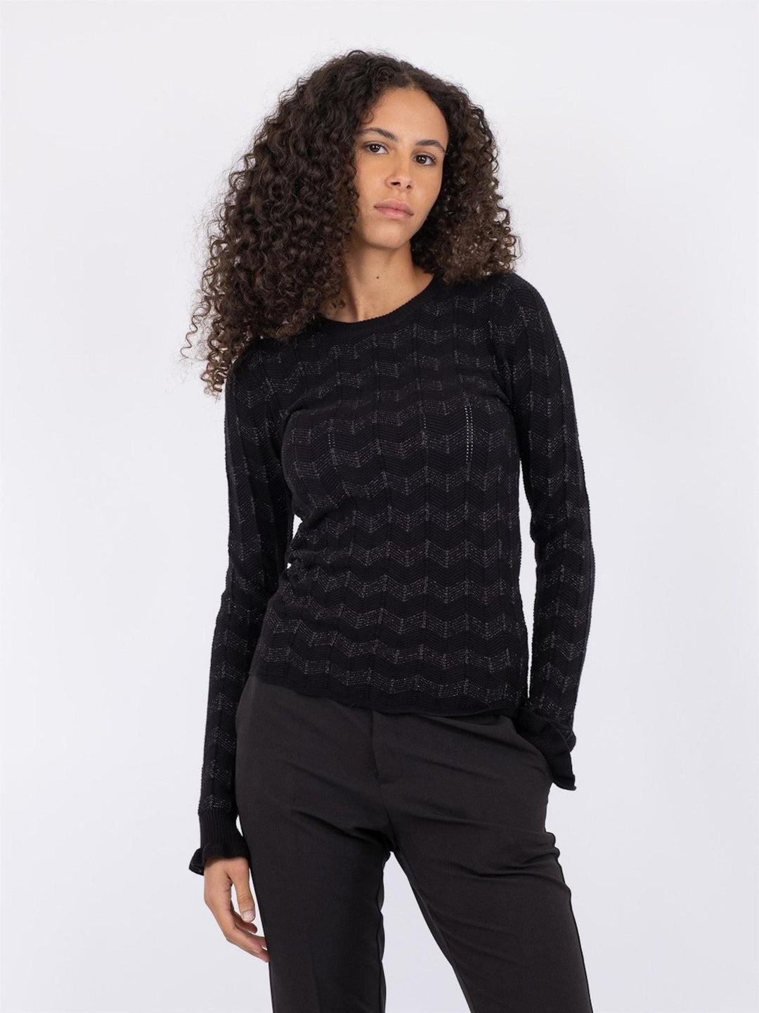 Nelle Glitter Knit Blouse Black | Genser | Smuk - Dameklær på nett