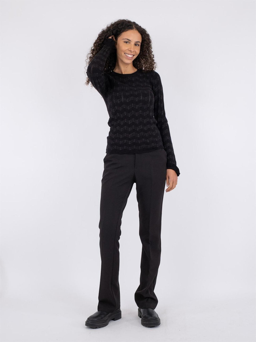 Nelle Glitter Knit Blouse Black | Genser | Smuk - Dameklær på nett