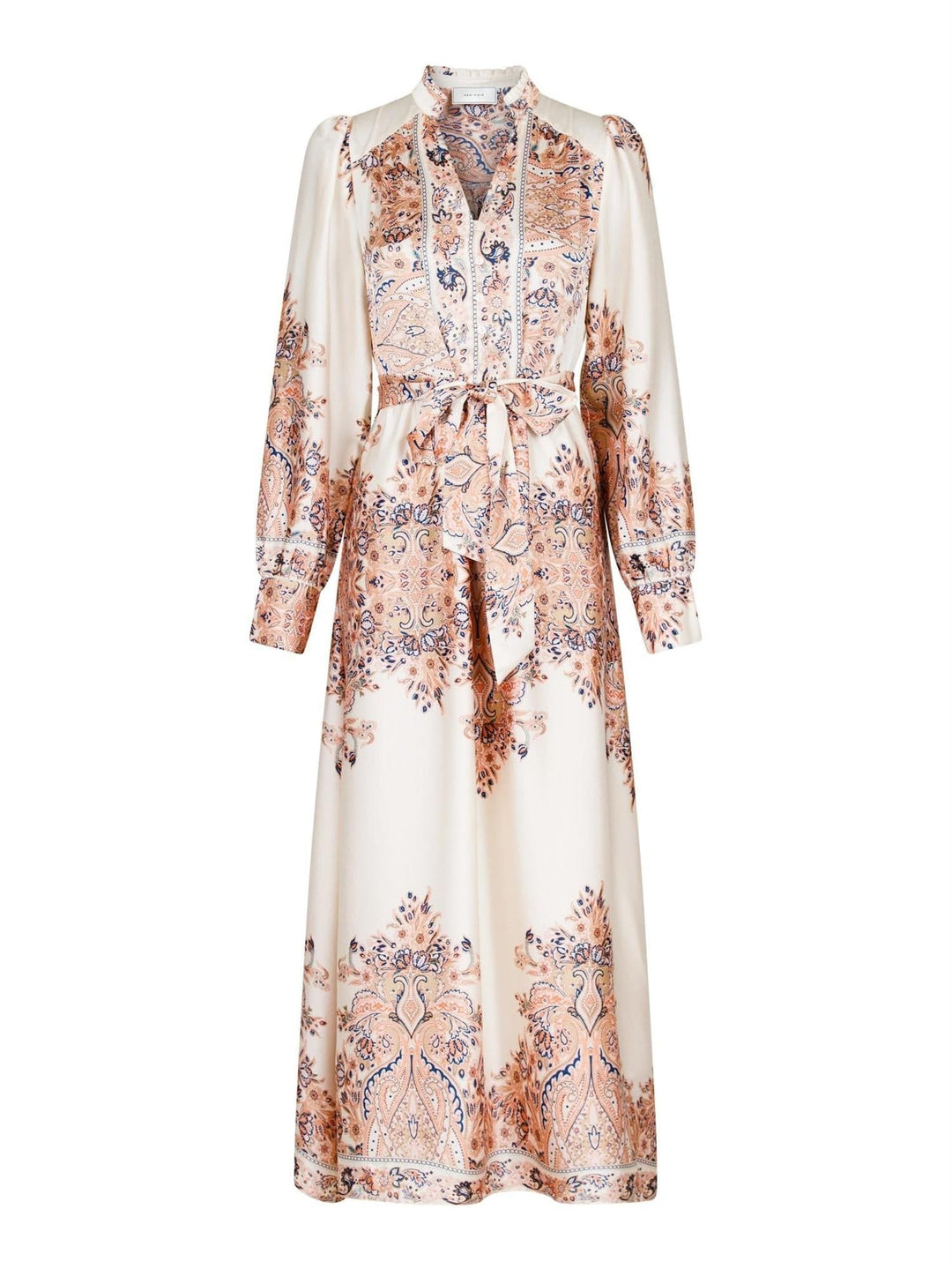 Nova Paisley Border Dress Creme | Kjoler | Smuk - Dameklær på nett