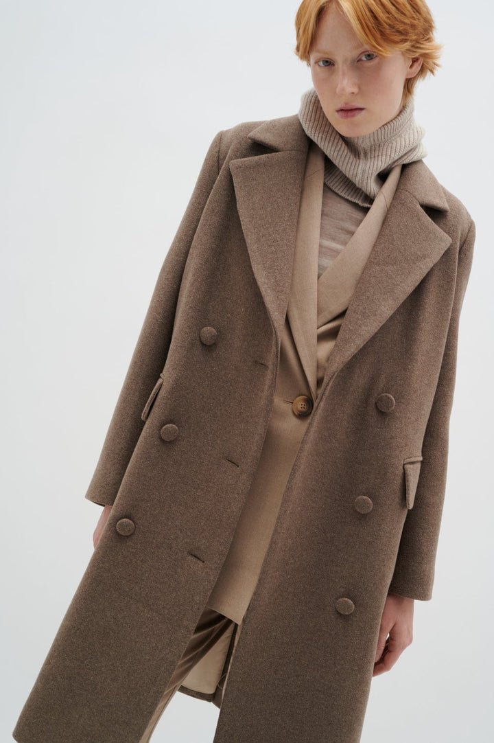 Perryiw Classic Coat Mocha Grey Melange | Yttertøy | Smuk - Dameklær på nett